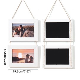 Gmllary 4x6 Double Picture Frames Hanging Photo Frames Vertical Stand Frames(WHITE)
