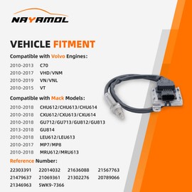NAYAMOL 22303391 5WK97366 NOx Sensor Outlet Compatible with Volvo D11 D13 D16 VHD VN VNL, Mack MP7 MP8 CHU CXU, 2010-2018, Replace# 22014032 21567763 20789066