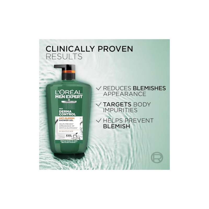 L'Oréal Men's Shower Gel, Men Expert Derma Control Anti-Blemish Body