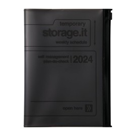 MARK'S 2023/2024 Pocket Calendar B6 Vertical, Storage It, Black