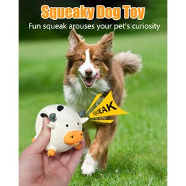 KrauzPet Dog Toys Squeaky, Interactive Latex Rubber Cute Animal Pet Toy Pack Squeak Balls for Puppy Small Medium Breed Dogs