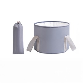 EMIRAIZE Folding Bucket, Foot Bath, Folding Bucket, Thermal Tub, Compact, Storage Bag Included (Gray, Medium Size)