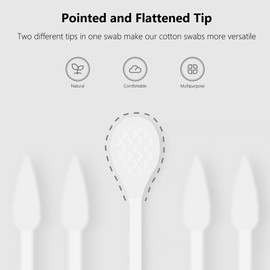900pcs Precision Cotton Swabs, Pointed&Flattened Tip Cosmetic Applicators