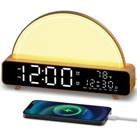LIANGDEDIAN Sunrise Alarm Clock Wake Up Light Touch Lamps Bedside White Noise Machine 13 Nature Sounds USB Charging Port 2 Alarm Clock Table Lamp for Bedroom Living Room Sleep Timer 30/60/90/120 Timer