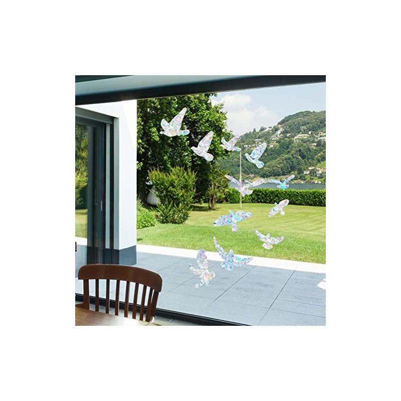 11 Pegatinas Anticolisión para Ventanas, Protección contra Pájaros, Decoración de