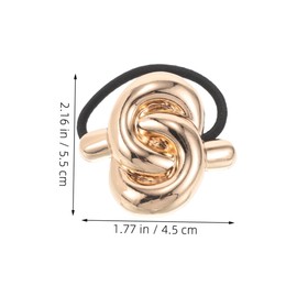 Gatuida 2pcs Vintage Geometric Metal Knot Hair Ties Strong Elastic Ponytail for Women Decorative Hair Accessories Wristbands Retro Design for Everyday Use