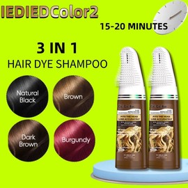 Get rid of gray hair in just 8 minutes! 3-in-1 Natural Herbal Black Hair Coloring Shampoo — Fast coloring, 100% coverage, unisex, gentle and non-damaging! - Colour: Natural Black