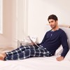 Ekouaer Men's Pyjamas Set Cotton Long Sleeves Pjs Loungewear Plaid