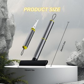 CHRYMUM Ice Scrapers for Car Windshield, Ice Scraper with Detachable Window Squeegee, Car Scraper Brush for Ice and Snow Scraper, Universal Winter Car Accessories for Cars, Trucks, Suvs