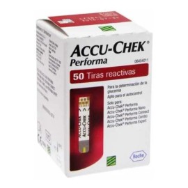 Tiras Reactivas De Glucosa Accu Check Performa Caja 50 Pzas Color Rojo