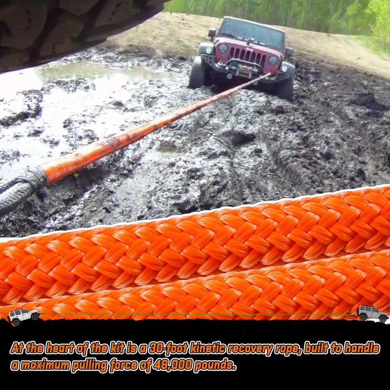 Kinetic Recovery Tow Rope 3/4 in x 30 FT, with