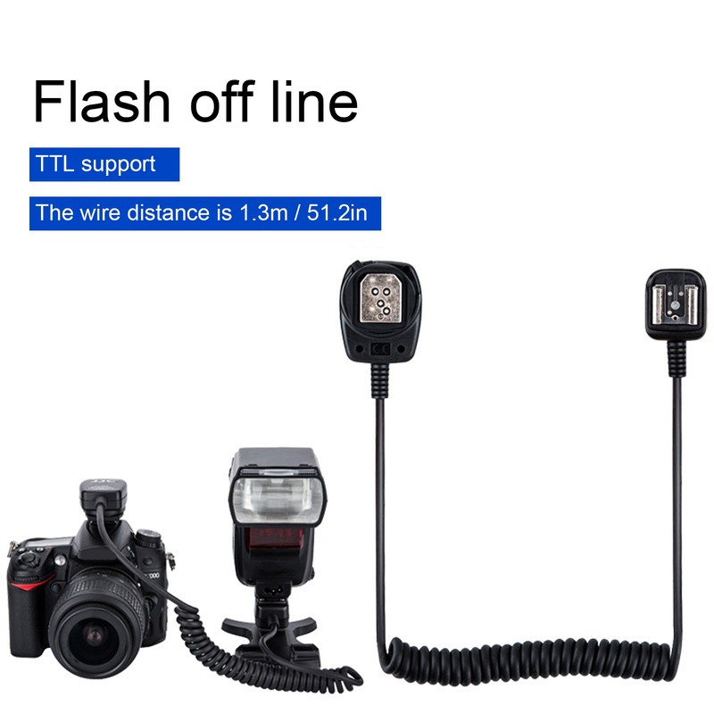 FCN3A 1.3m TTL Camera Flash Cable for Nikon Z50 SB5000