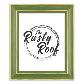 The Rusty Roof-Distressed Classic Leafy Green-Solid Wood Picture Frame-8.25x11.75 (A4)
