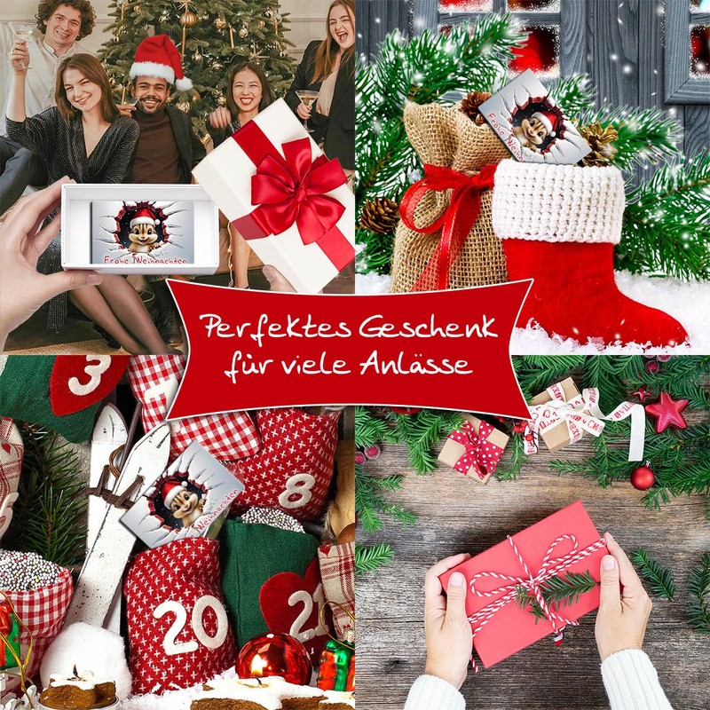 TRIOSK Christmas Magnets 3D Illusion Fridge Magnet Chipmunk with Saying