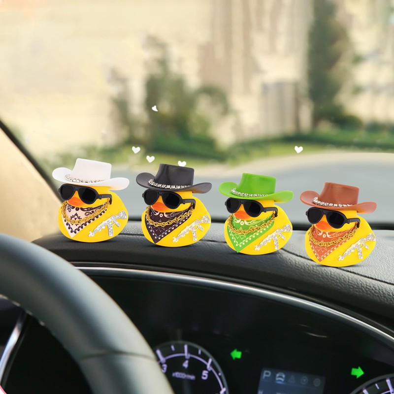 wonuu Rubber Duck Car Ornaments Duck Car Dashboard Decorations for