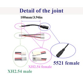 GUIANDJING Fan Speed Controller, 110V-240V AC to 3-12V DC 2A Power Supply, 2Pin XH2.54 Fan Adjustable Power Adapter, with Splitter Cable, Female to 2 x 2 Pin