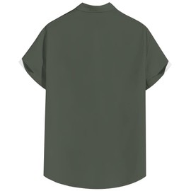 QIVICIMA Mens Bowling Shirts Hawaiian Shirt Big and Tall Retro Button Up Vintage Guayabera Camp Shirt Sage Cream Stripe 5XL