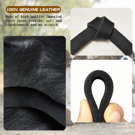 MERUOGKAR Leather Dog Leash - 6ft x 3/4 inch, Heavy Duty Genuine Leather Braided Dog Training Leash, Comfortable for Large, Medium, Small Dogs (Black, 6FT*3/4in)