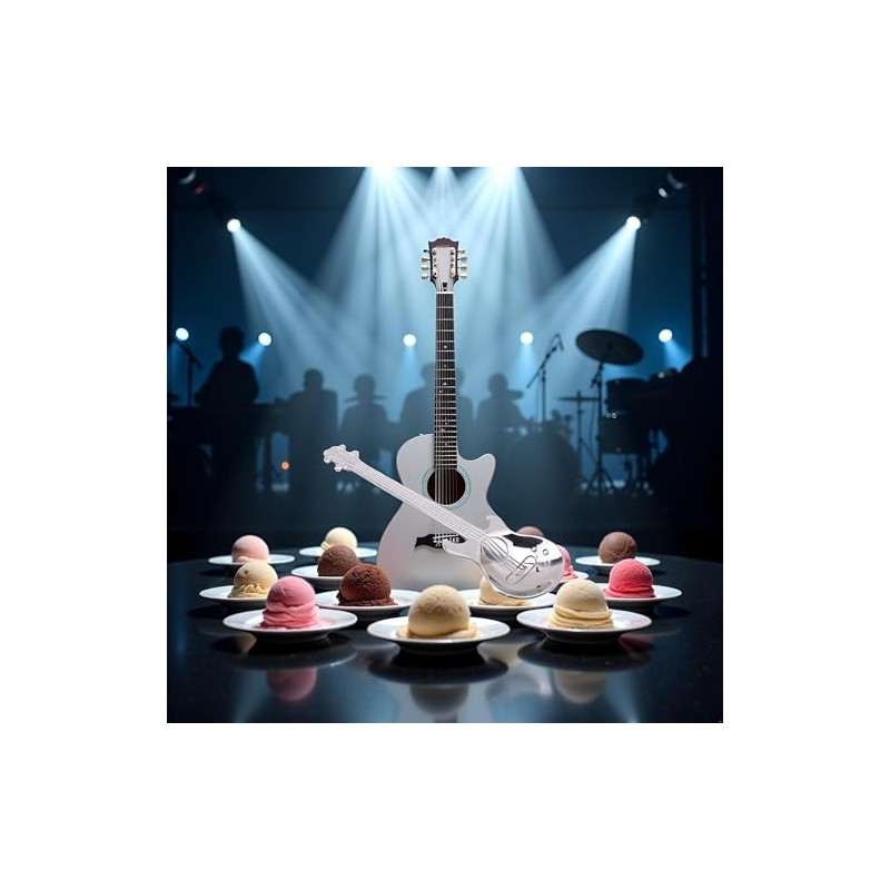Funny Guitar Shaped Coffee Teaspoons Stainless Steel Musical Dessert Spoons