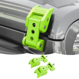 Hood Latches Hood Lock Catch Latches Kit Aluminum Alloy Stainless Steel for Jeep Wrangler JK JKU JL JLU & Gladiator JT 2007-2024,Light Green