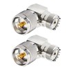 MOOKEERF PL259 Male to UHF Female Right Angle Adapter, 2-Pack