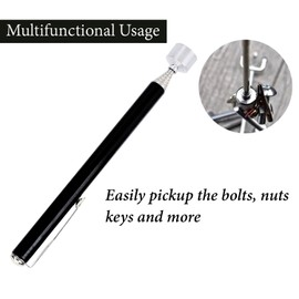 Telescopic Magnetic Pickup Tool, Magnet Stick, Durable Magnetic Grabber Retrieving with Pocket Clip, for Finding Bolts, Nuts, Screws, Metal Pieces (5, LB)