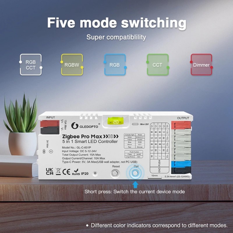 GLEDOPTO Pro Max ZigBee 3.0 LED Controller 5 in 1