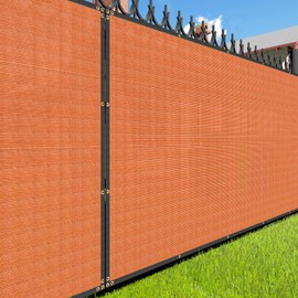 E&K Sunrise 12' x 25' Privacy Fence Screen with Grommets, Outdoor Windscreen Fence Covering Privacy Screen UV Blockage for Backyard Garden Patio (Orange)
