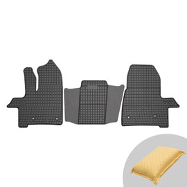 FROGUM EL Toro Rubber Mats All Year Round Set of Car Floor Mats for Ford Transit Custom from 2017 | Durable Rubber Material | 1.5 cm Protective Edge