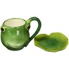 4.75 Inch Green Smiling Fairy Frog Teacup and Leaf Shaped