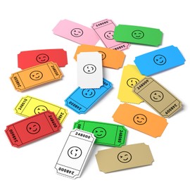 Methdic 1000 Smile Raffle Tickets Brown, Single Roll, Ticket for Events, Entry, Class Reward, Fundraiser & Prizes