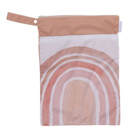 2pcs Hanging Diaper Bag Waterproof Double Pockets Zipper Closure Baby Clothes Storage Bag Rainbow