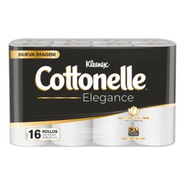 Papel Higiénico Kleenex Cottonelle Elegance XL 228 Hojas Dobles 16 Rollos