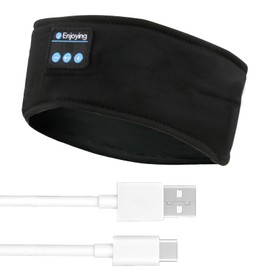 Wireless Bluetooth 5.0 Music Sleep Headphones Noise Cancelling Headphones with Microphone, Ultra-Soft Sleep Mask Headphones for Side Sleepers, Yoga, Travel, Tinnitus, Meditation