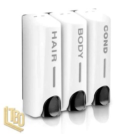 Triple 350ml Wall-mount Soap Dispenser Set - Color: Black