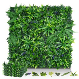 Artificial Grass Wall Panels, 20"x20" 16pcs Hedge Grass Backdrop, UV-Anti Fake Greenery Plant Boxwood Panels, Green Wall Decor for Outdoor Indoor Patio Garden Backyard