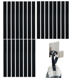 Sew On Towel Hangers, 24 Pieces 180 x 12 mm Loops in Black, Hanger Holder for Tea Towel, Towel, Cloth, Decorative, Camper Accessories, Towel Holder, Robe Hook