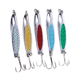 BESPORTBLE 5pcs Sequins Fishing Lures Beveling Hook Baits for Anglers Tear-Resistant and Attractive Design for Enhanced Catching Success