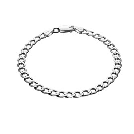 STERLL Mens Solid 925 Silver Bracelet Ideal Gift for Husband or Boyfriend with Jewellery Box, Sterling Silver, Without Stone