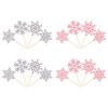 24 piezas de decoración de copos de nieve con purpurina