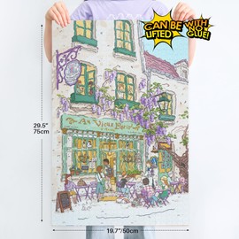 MOMIBOOK Puzzles for Adults 1000 Piece Jigsaw Puzzles of Holiday Morning, Painting Image Store Puzzle Difficult Challenging Hard Impossible Puzzle, Funny Toys & Games Christmas Birthday Gifts