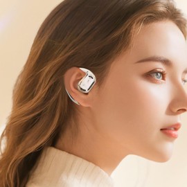 AI Translation Earbuds, Multilingual Wireless Bluetooth Earbuds with 144 Languages, Real Time Interpreter Headphones for Business Travel & Calls (Beige)