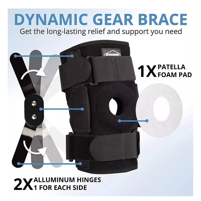 Dynamic Gear Breathable & Adjuatable Knee Brace Standard Size New