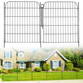 Blingluck Decorative Garden Fence with Lock, 10 Panels 32 in(H) X 23.6 ft(L) Rustproof Metal Wire No Dig Dog Fence Outdoor for Yard, Temporary Tall Garden Fence Animal Barrier Decor for Yard & Patio