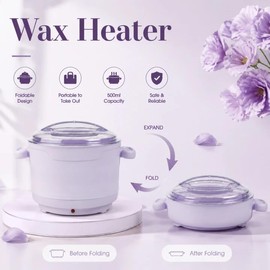 PURPLESKY- DISEÑO PORTÁTIL: Nuestro calentador de cera de silicona está diseñado teniendo en cuenta la portabilidad. Es compacto y liviano, lo que lo 