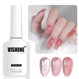 Vishine 16 ml Gel-Nagellack, semi-permanent, transparent, Soak-Off, UV, LED, für Nail Art, Maniküre, Zuhause, DIY, L281 Wassermelone, Eiscreme