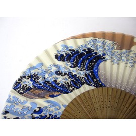 シルク扇子 神奈川沖浪裏 504-904