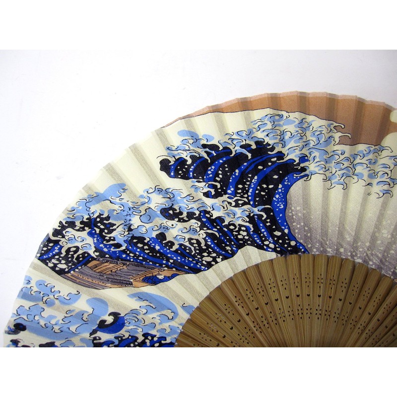 シルク扇子 神奈川沖浪裏 504-904