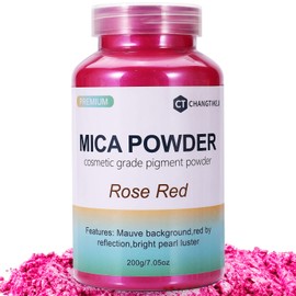 Mica Powder,7.05OZ（200g）,Rose Red Mica Powder Pigment for Epoxy Resin，Lip Gloss，Paint，Dye，Soap Making，Nail Polish,Candle Making,Bath Bombs(Rose Red)