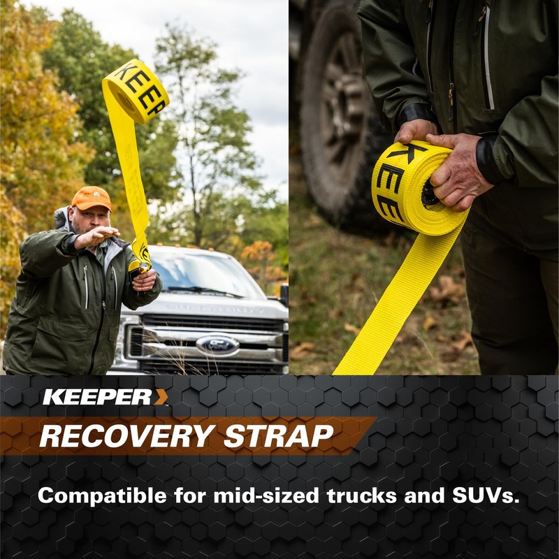 Keeper Tow Straps Heavy Duty with Loops - 4" x